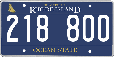 RI license plate 218800