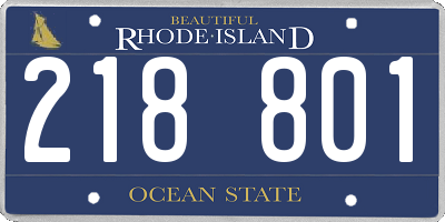 RI license plate 218801