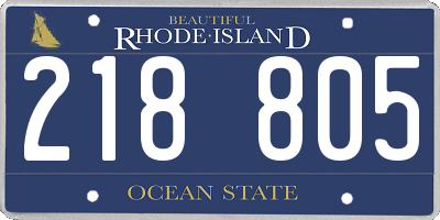 RI license plate 218805
