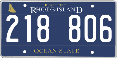 RI license plate 218806