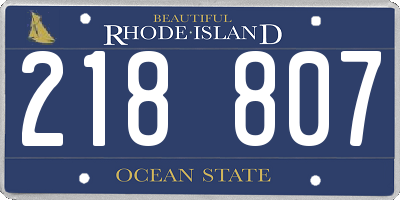 RI license plate 218807