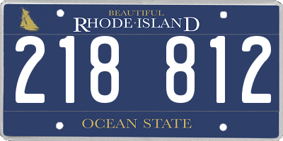 RI license plate 218812