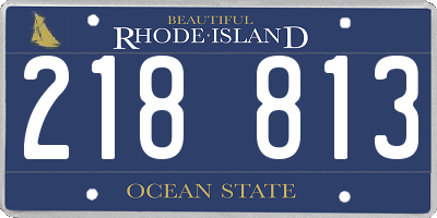RI license plate 218813