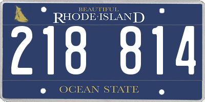 RI license plate 218814