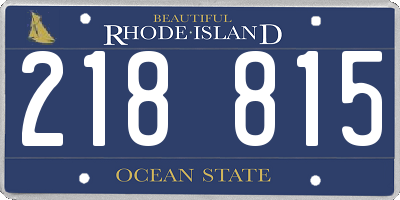 RI license plate 218815