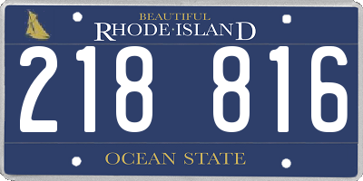 RI license plate 218816