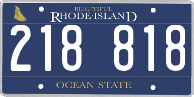 RI license plate 218818