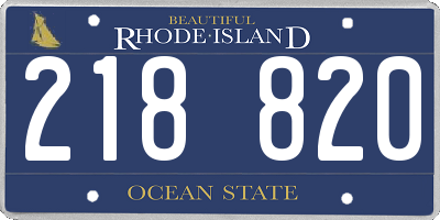 RI license plate 218820