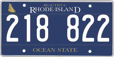 RI license plate 218822