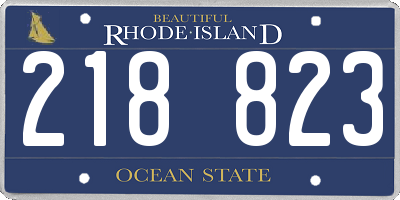 RI license plate 218823
