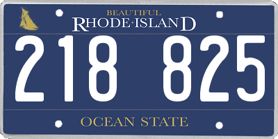 RI license plate 218825