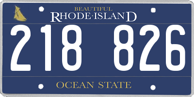 RI license plate 218826