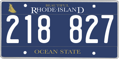 RI license plate 218827