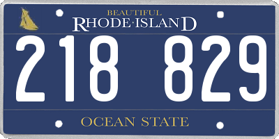 RI license plate 218829