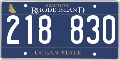 RI license plate 218830