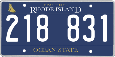 RI license plate 218831