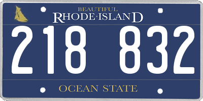 RI license plate 218832