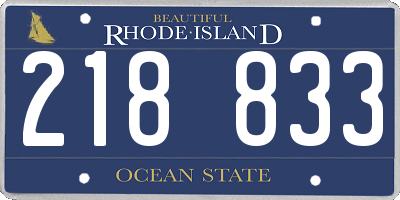 RI license plate 218833