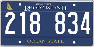 RI license plate 218834