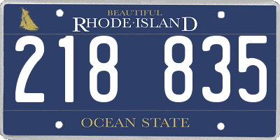 RI license plate 218835