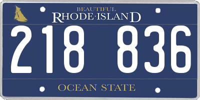 RI license plate 218836