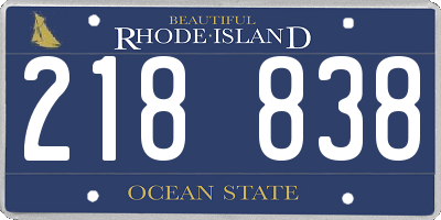 RI license plate 218838