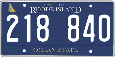 RI license plate 218840