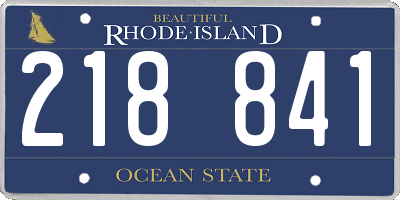 RI license plate 218841