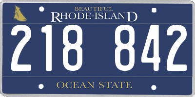 RI license plate 218842