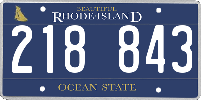 RI license plate 218843