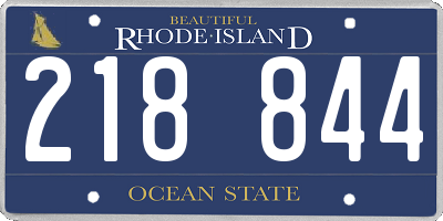 RI license plate 218844