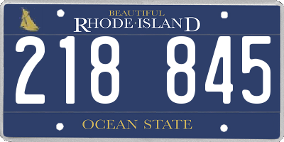 RI license plate 218845