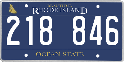 RI license plate 218846