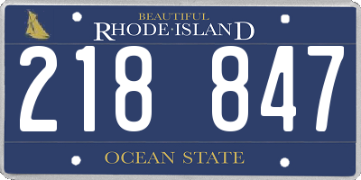 RI license plate 218847