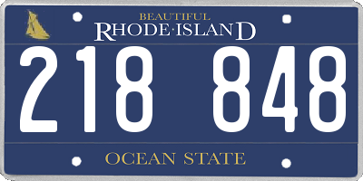 RI license plate 218848