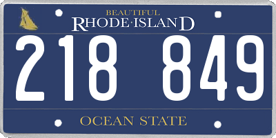 RI license plate 218849