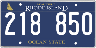 RI license plate 218850