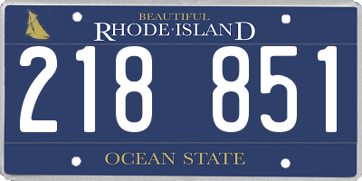 RI license plate 218851