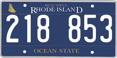 RI license plate 218853