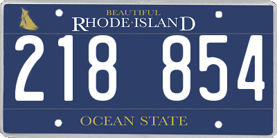 RI license plate 218854