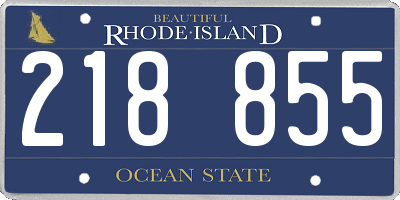 RI license plate 218855