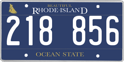 RI license plate 218856