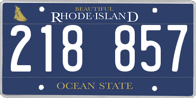 RI license plate 218857