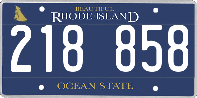 RI license plate 218858