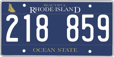 RI license plate 218859