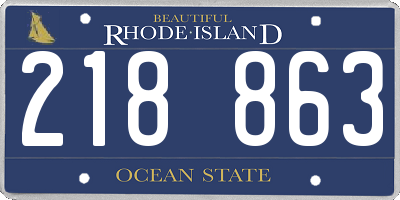 RI license plate 218863