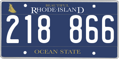 RI license plate 218866