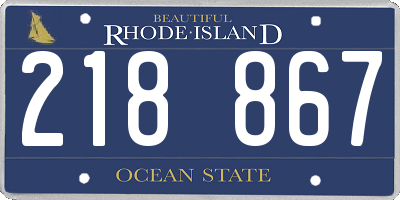 RI license plate 218867