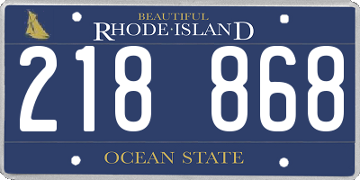 RI license plate 218868