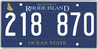 RI license plate 218870